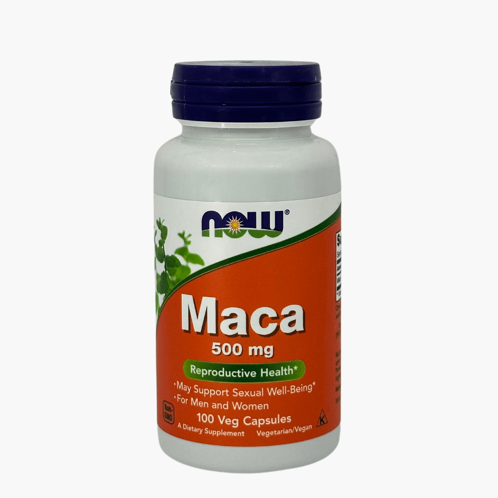 Упаковка Now Maca — экстракт маки для улучшения энергообмена, гормонального баланса и повышения выносливости.