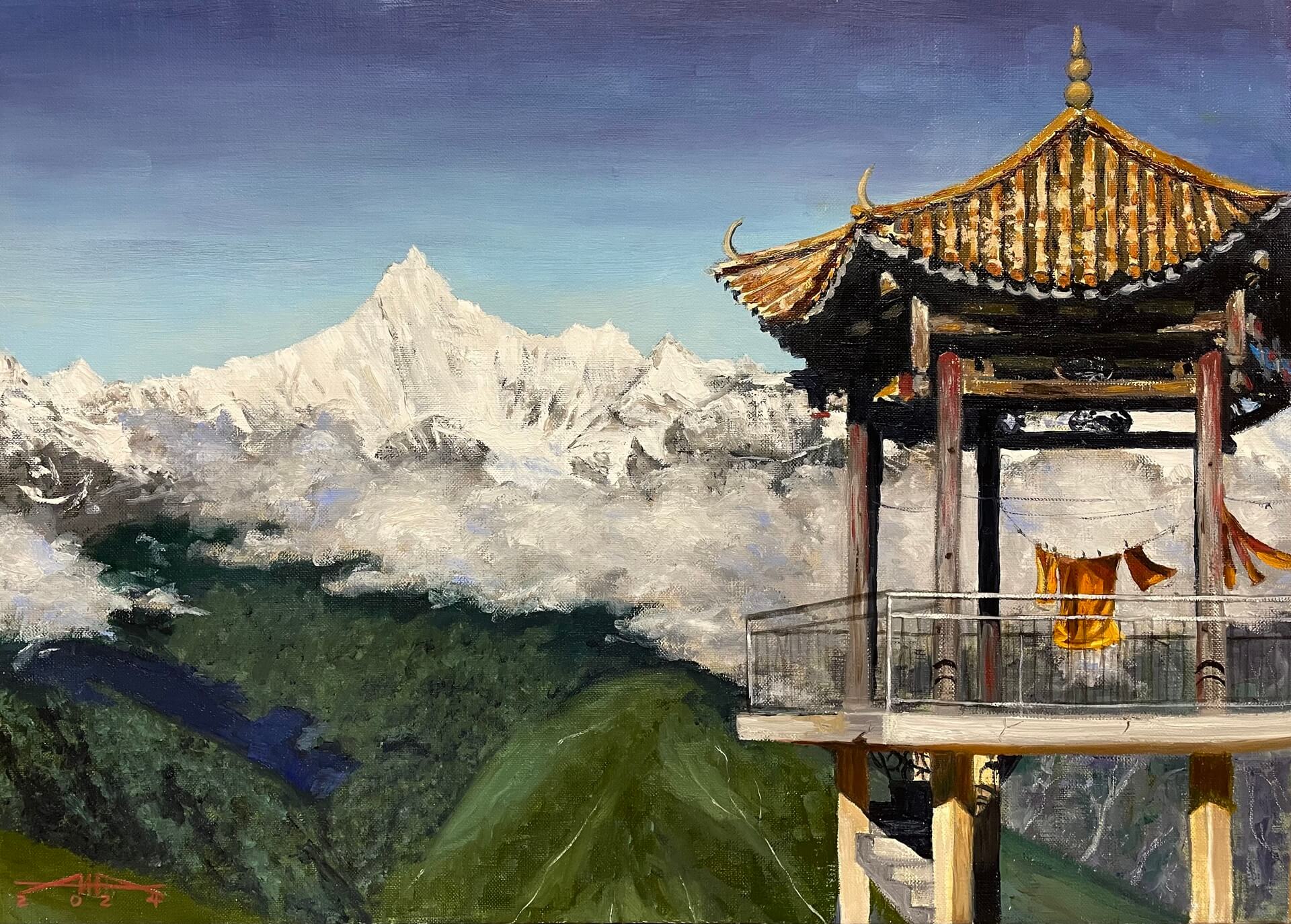 Landscape, oil painting, China, art, realism, creativity, interior painting, original artwork, summer landscape.