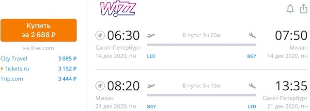Петербург - Милан - Петербург