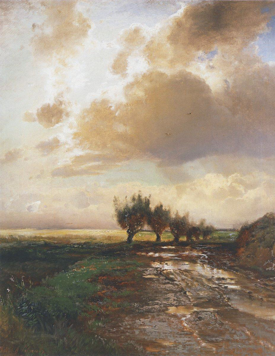 Алексей Саврасов. Просёлок. 1873. Холст, масло. 70 × 57 см. Государственная Третьяковская галерея, Москва