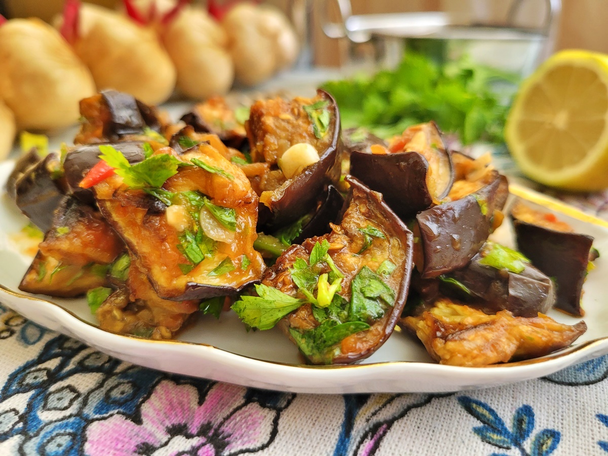 Рецепт салата из баклажанов (в духовке). ПП израильская кухня.