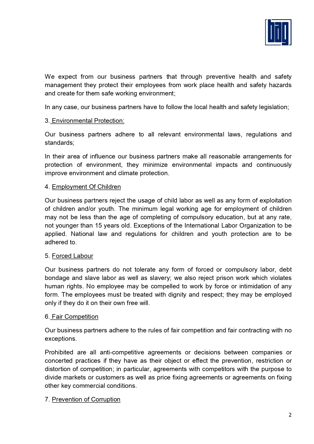 Corporate Principles full text
