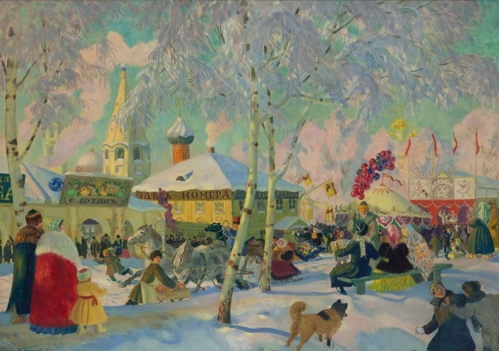 Б.М. Кустодиев. Гулянье, 1922. Холст, масло 72 x 99 см. Третьяковская галерея, Москва