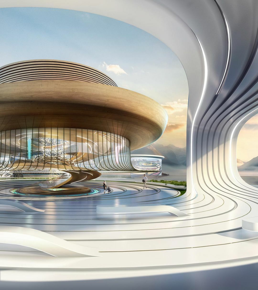 Визуализация здания будущего в 3D-проекте для метавселенной от Игоря Старостюка