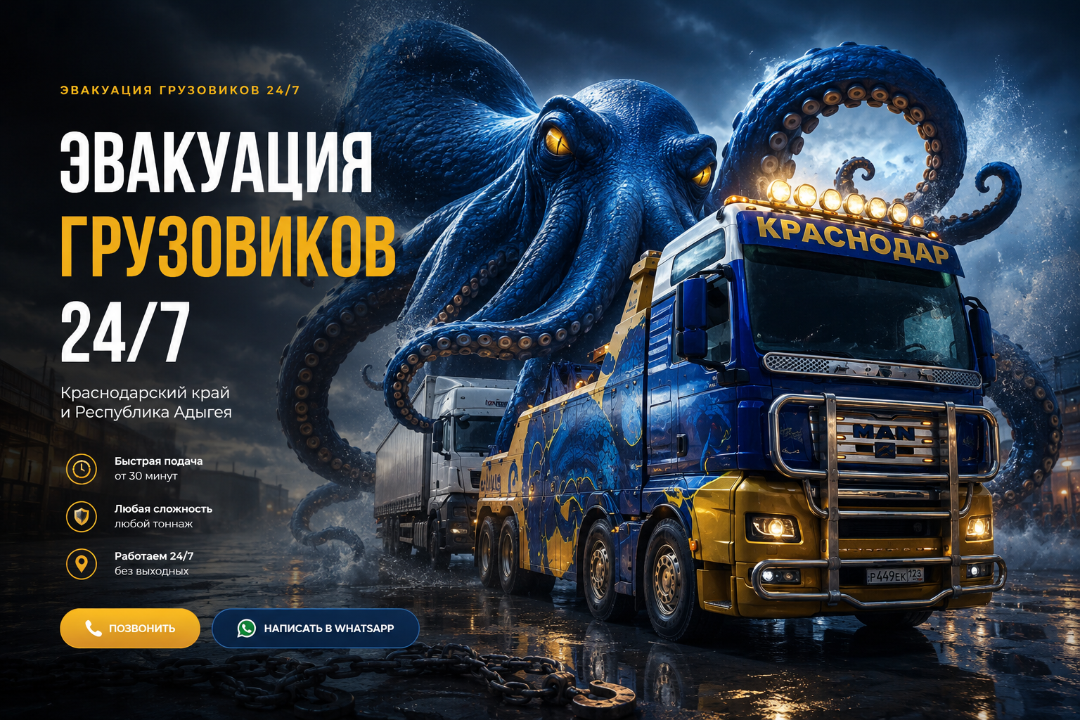 Сайт грузового эвакуатора ЮГ-ТРАК