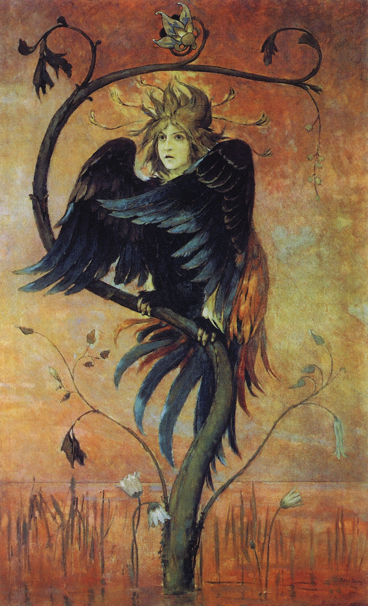 Виктор Васнецов. Гамаюн, птица вещая. 1897. Холст, масло. 214 × 135 см. Дагестанский музей изобразительных искусств имени П. С. Гамзатовой, Махачкала
