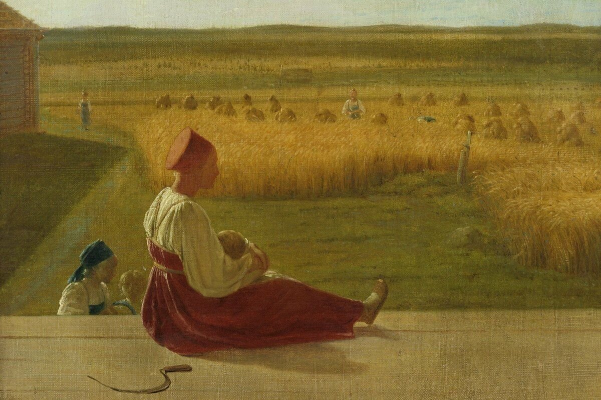 А.Г. Венецианов. На жатве. Лето. Холст, масло 48×60 см, середина 1820-х годов, Государственная Третьяковская галерея, Москва