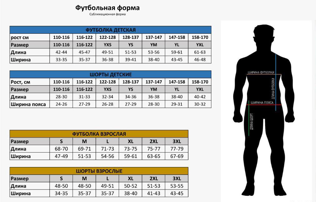 Размер футбольной формы