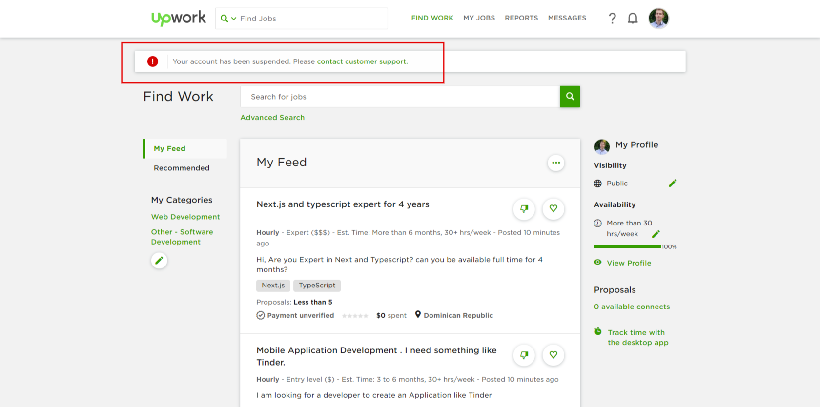 Поиск работы на UpWork