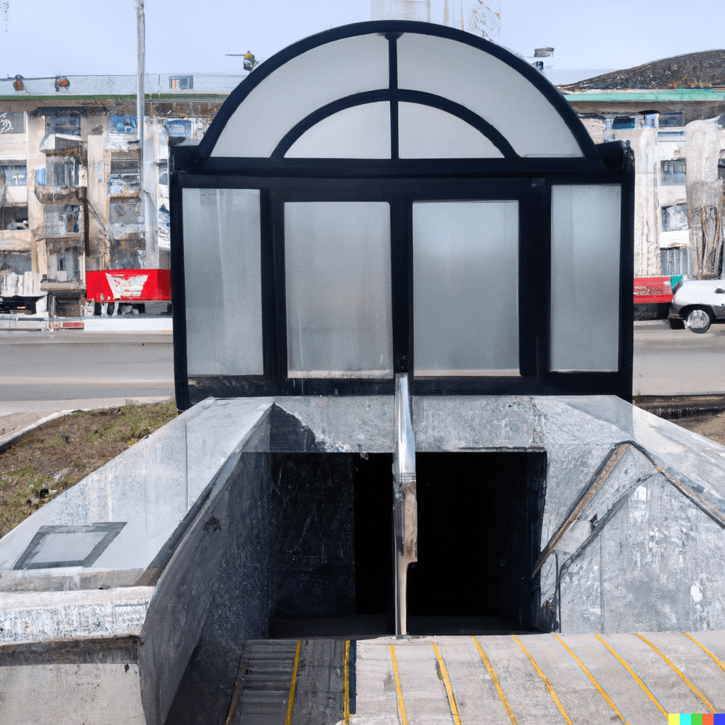 a subway entrance in the magadan city