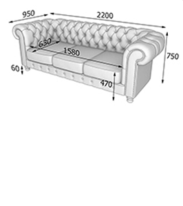 Диван честерфилд размеры каркаса