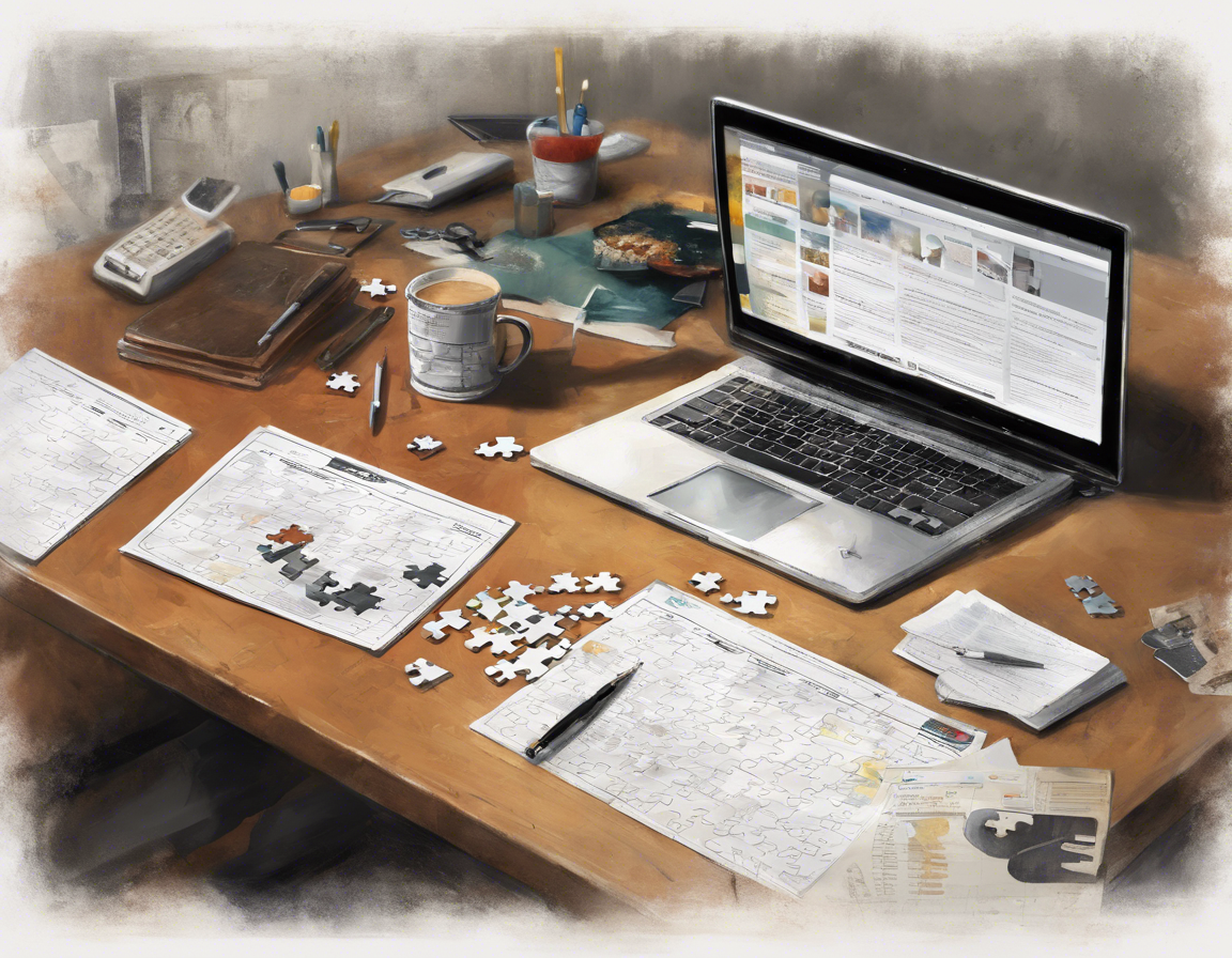 завершенный пазл макета сайта на столе с чек-листом на клипборде, символизирующий завершение проекта