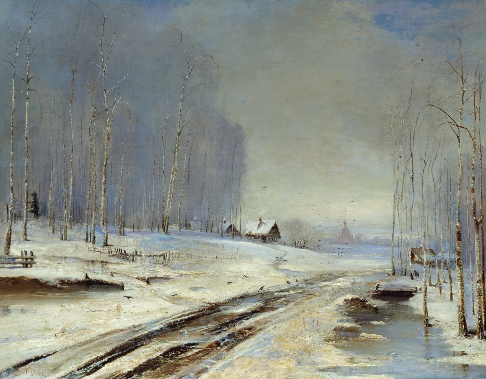 Алексей Саврасов. Распутица, 1894. Холст, масло 69 x 80 см. Областной музей изобразительных искусств, Волгоград?