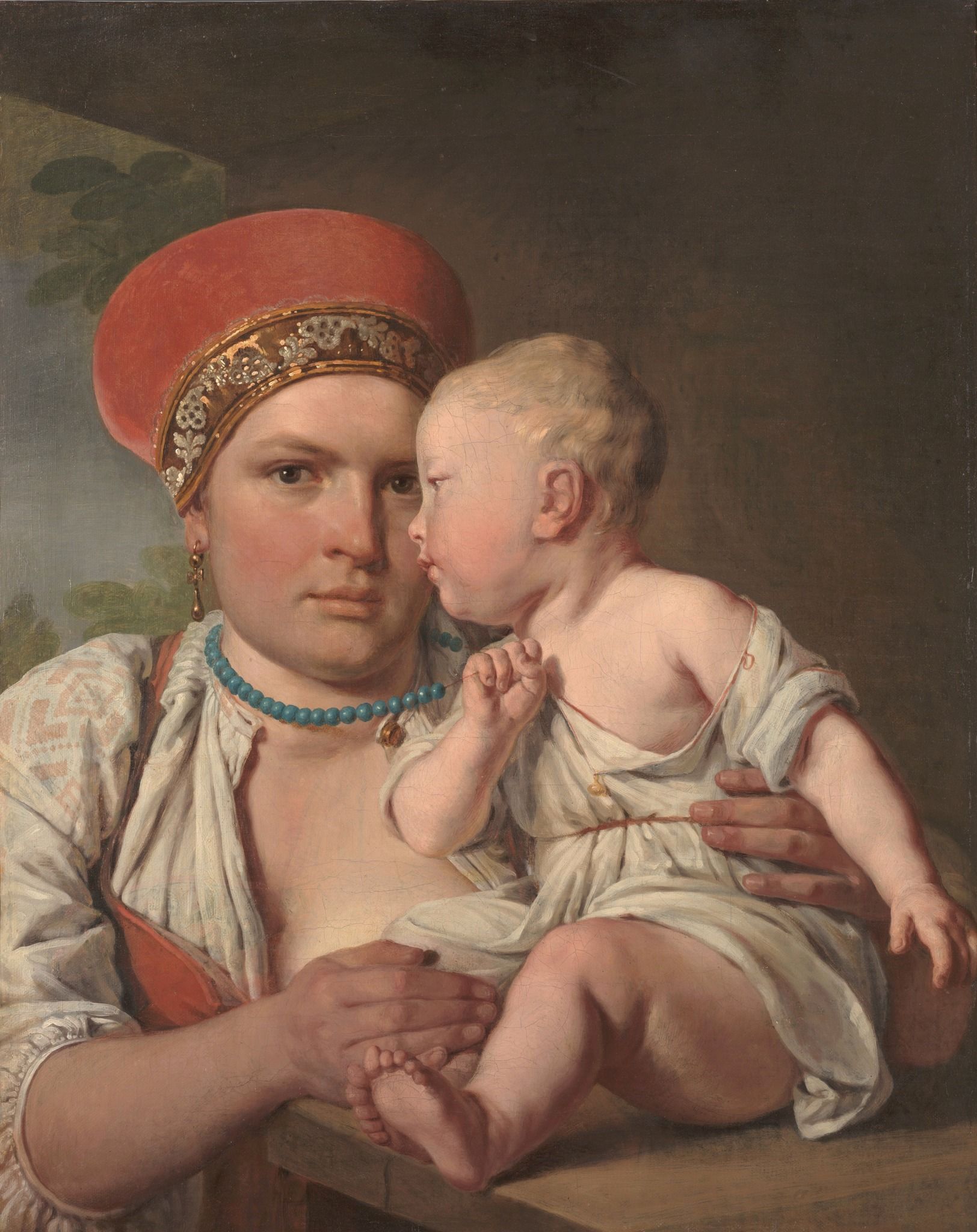 А.Г. Венецианов. Кормилица с ребёнком. Холст, масло 66,7 х 53 см, начало 1830-х. Государственная Третьяковская галерея, Москва
