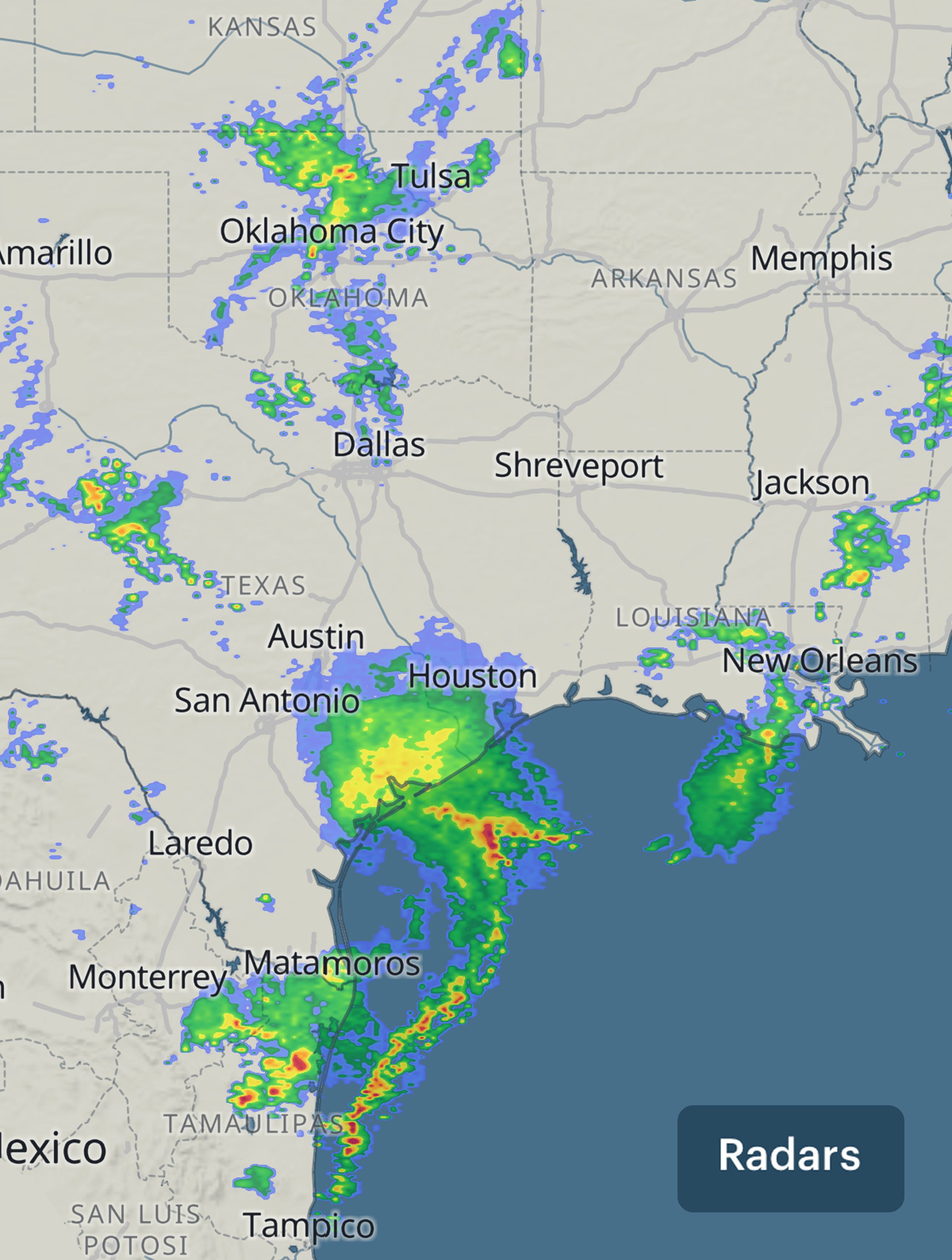 Weather radar map