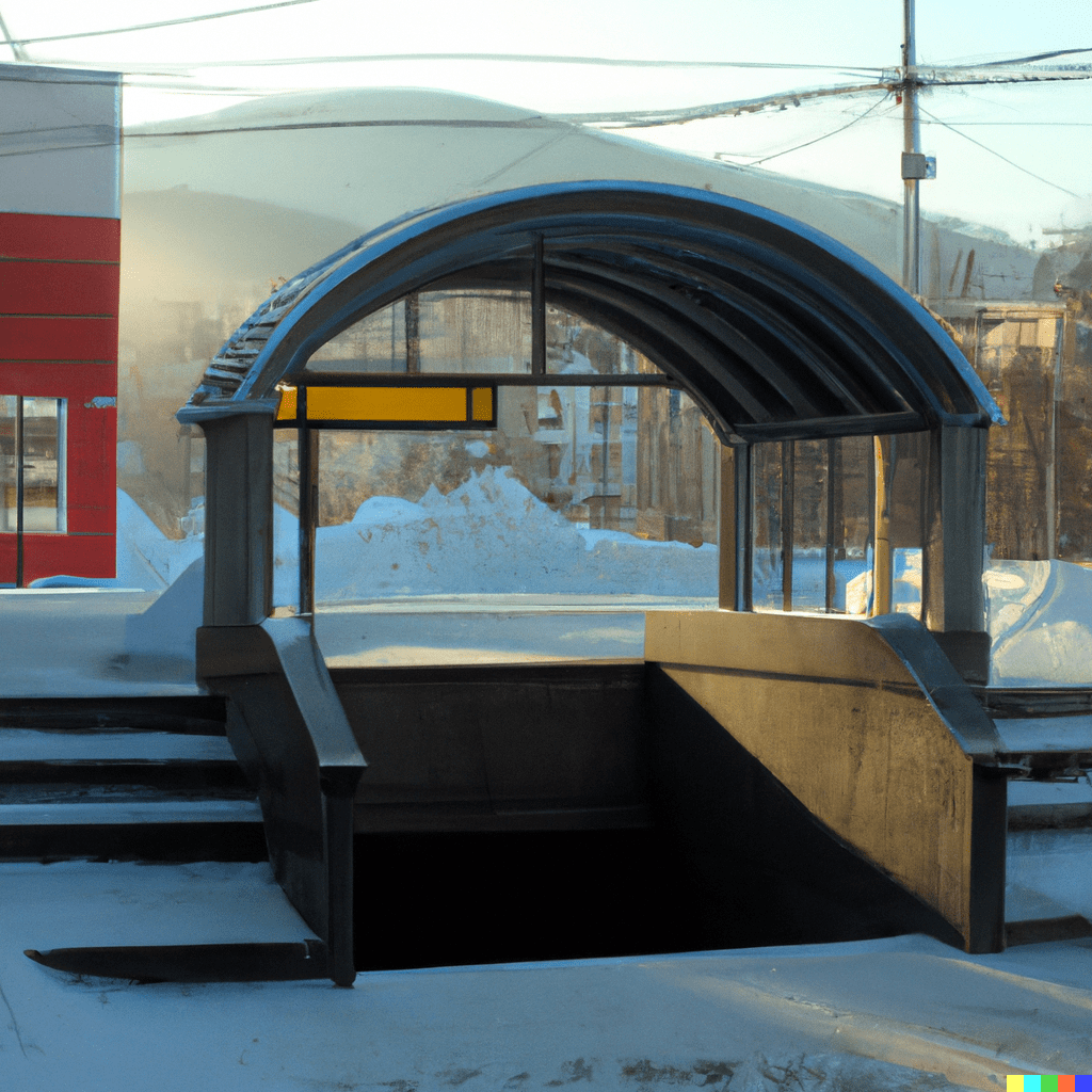 a subway entrance in the magadan city 