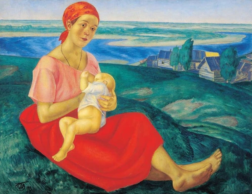 К. С. Петров-Водкин. Мать. Холст, масло 102×134 см, 1913. Государственная Третьяковская галерея, Москва.