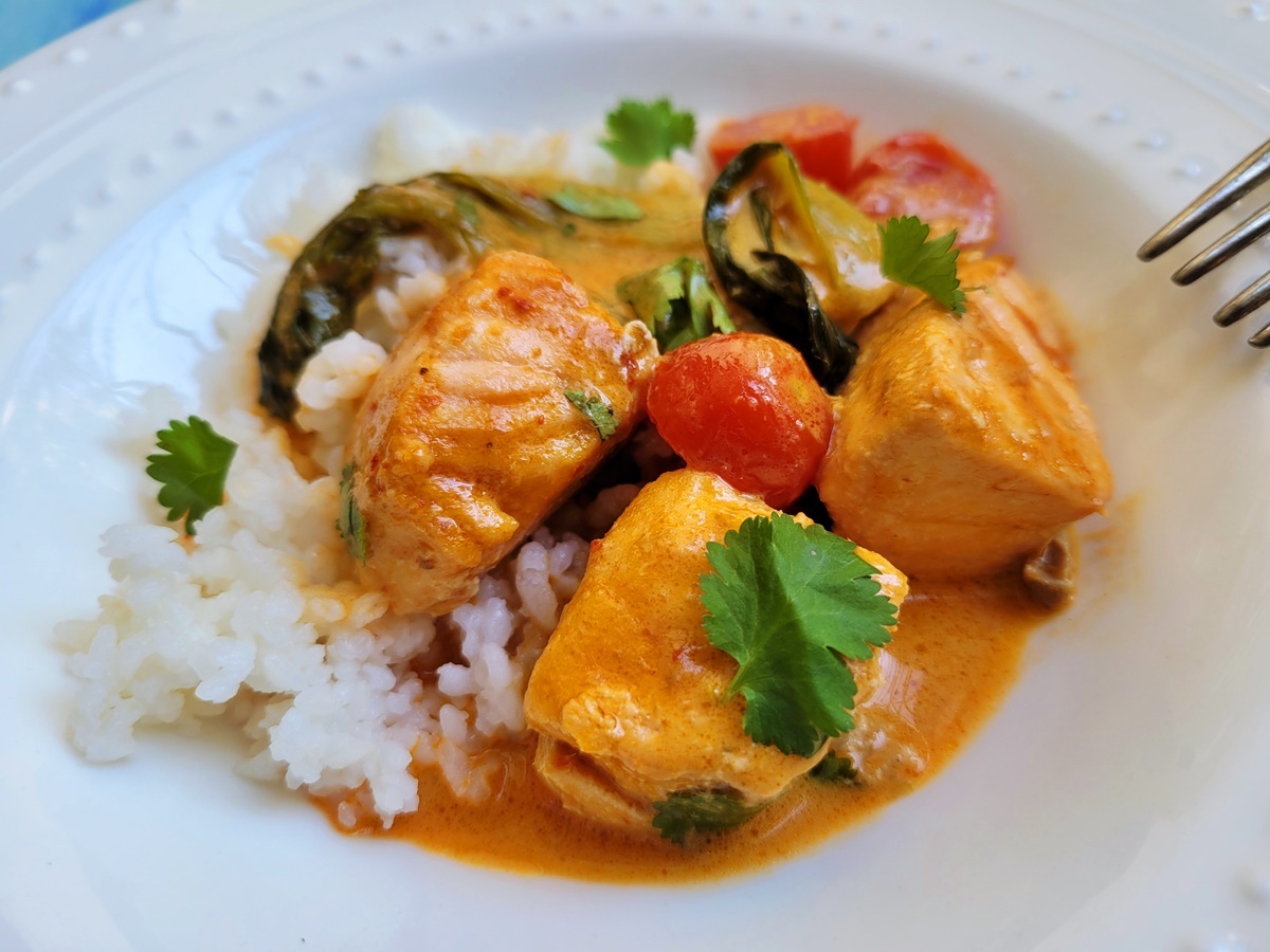 Лосось в соусе карри. Очень просто и вкусно! Фото рецепт.
