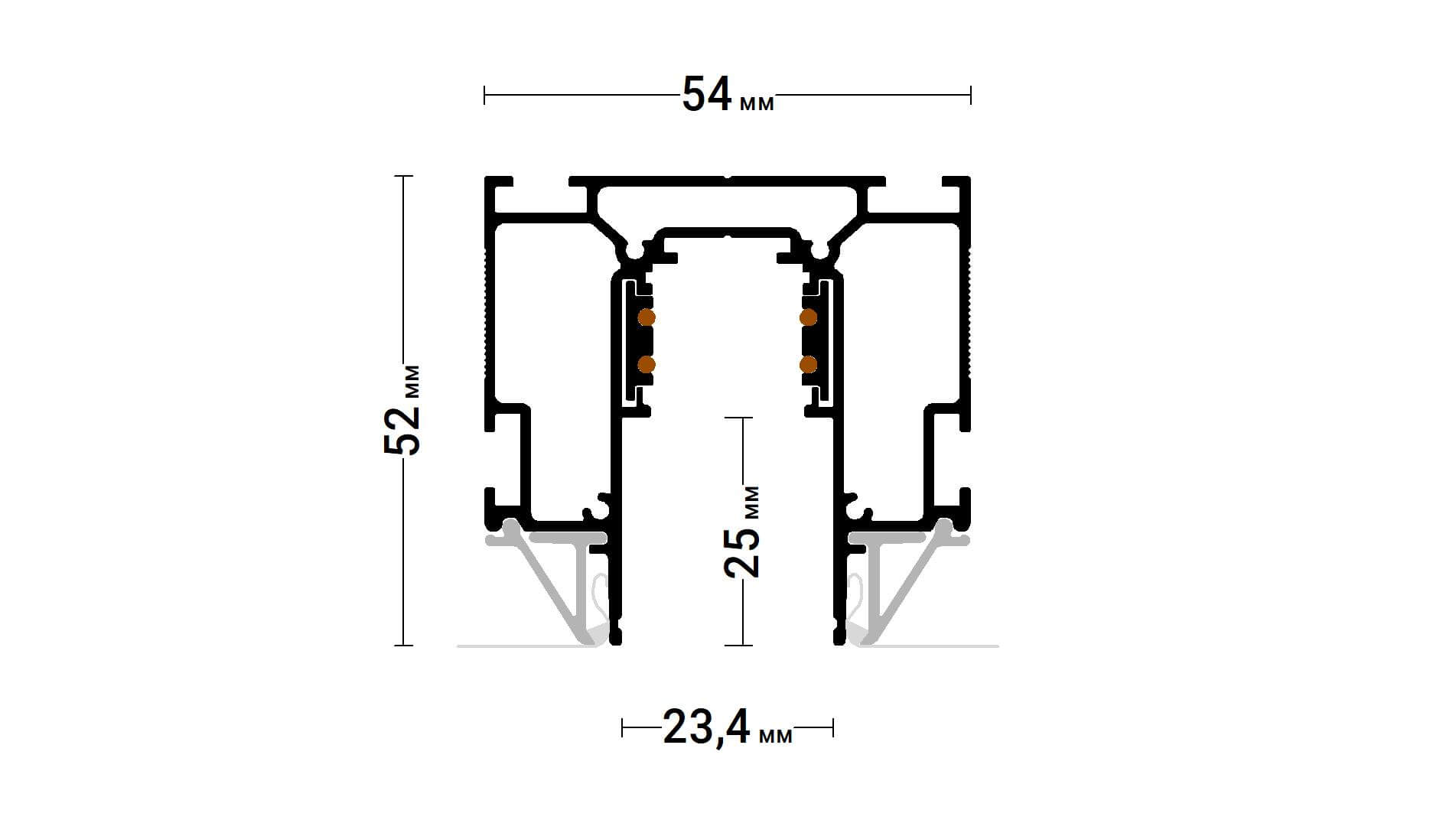 Профиль Flexy IZI TREK 01 для трековых светильников в натяжных и ...
