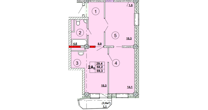 2-комн 59,3, Кирова арена