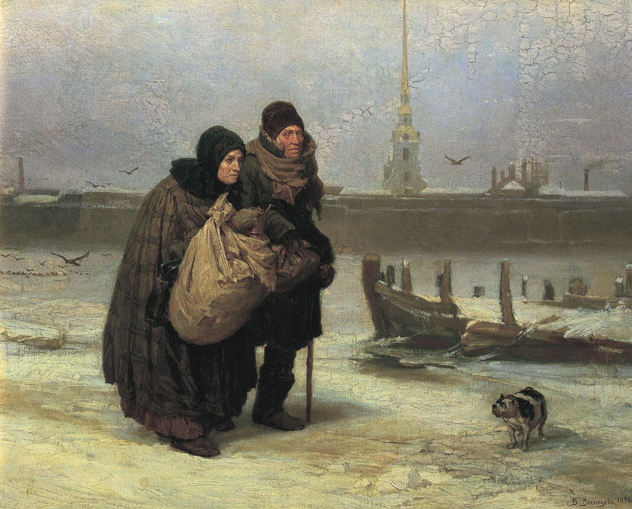 Виктор Васнецов. С квартиры на квартиру. 1876 Холст, Масло. 54 × 67 см. Государственная Третьяковская галерея, Москва