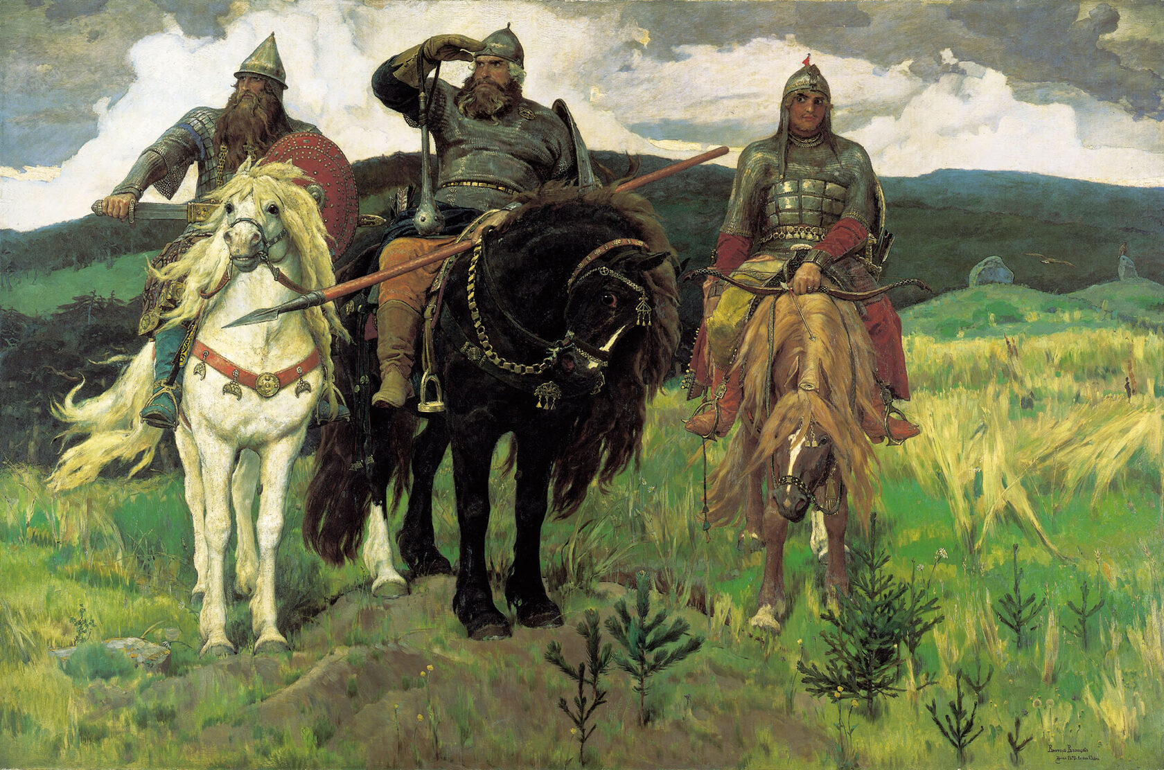Виктор Васнецов Богатыри. 1881—1898 Холст, масло. 295,3 × 446 см Государственная Третьяковская галерея, Москва