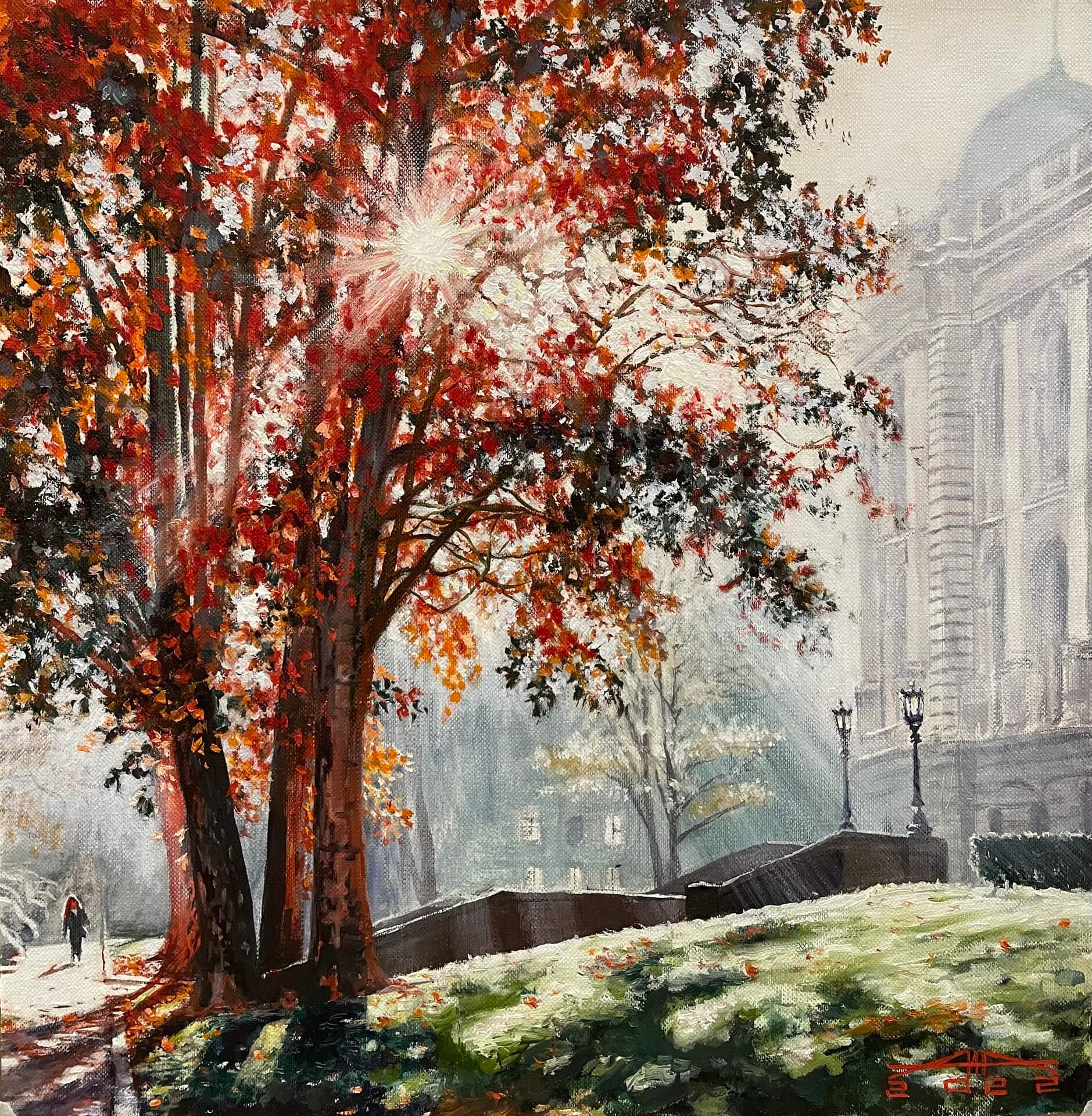 Sunny landscape, autumn landscape, landscape, oil landscape, painting, oil painting, art, realism, creativity, interior painting, original artwork.