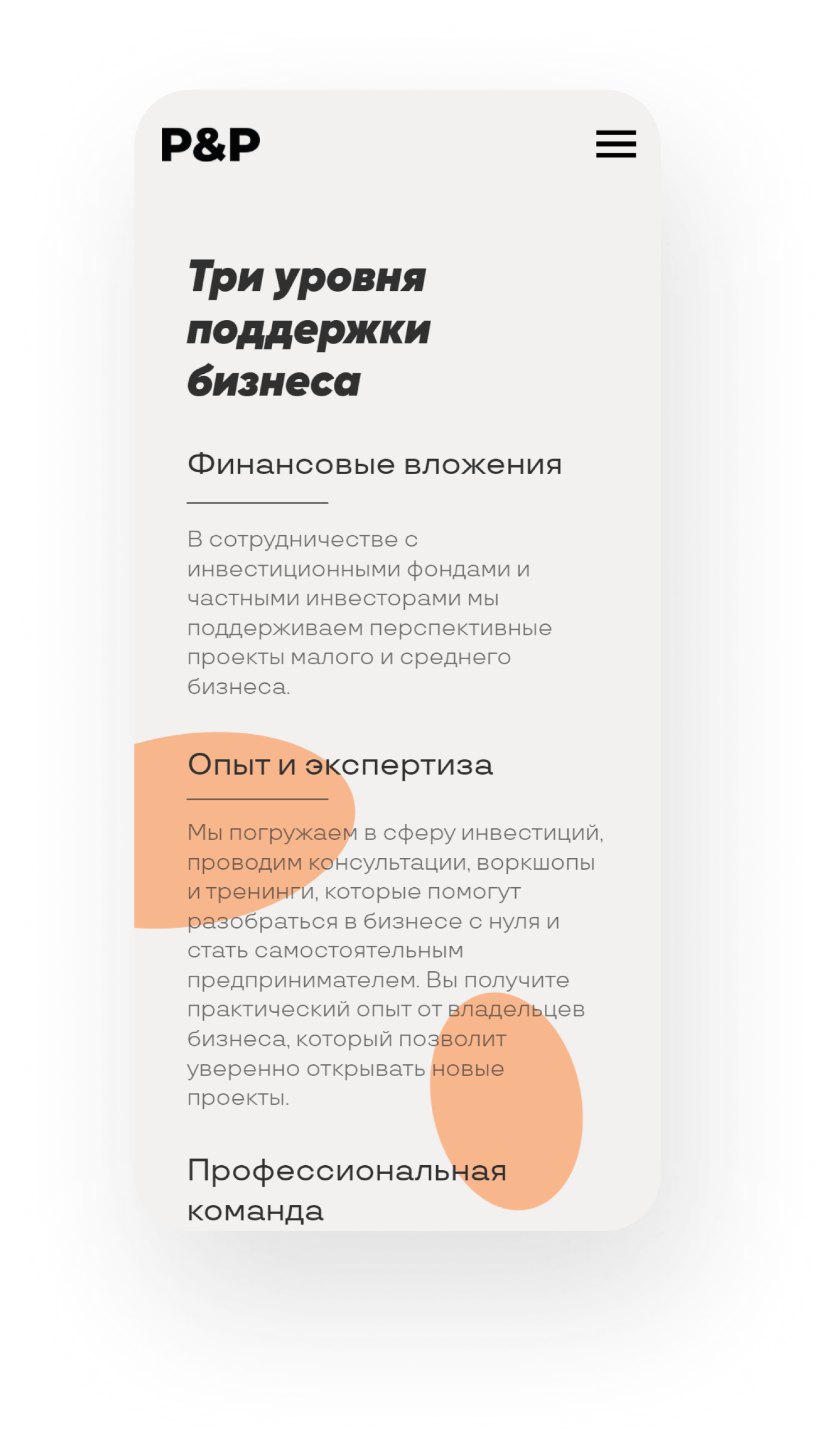 Создание сайта для венчурного фонда и акселератора People&People –  Брендинговое агентство ENDY