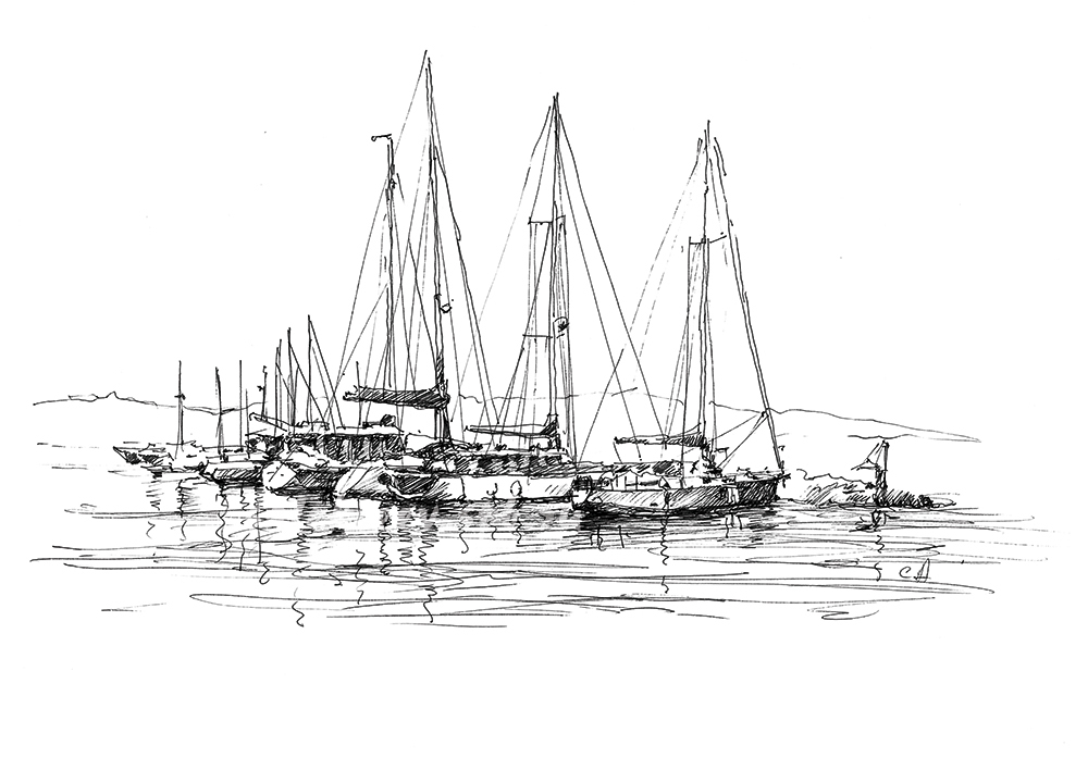 Le Brusc. Yacht club. France