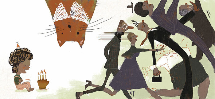 people walk business girl happy birthday red cat long legs blonde hair curly hair cake candles
