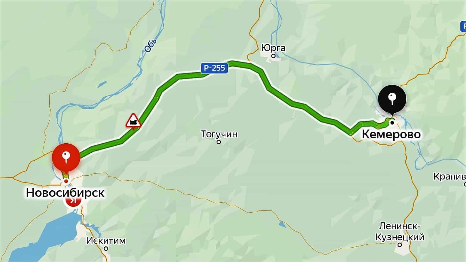 Карта трансфера новосибирск кемерово