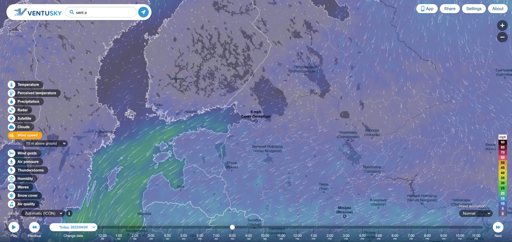 Карта погоды windy