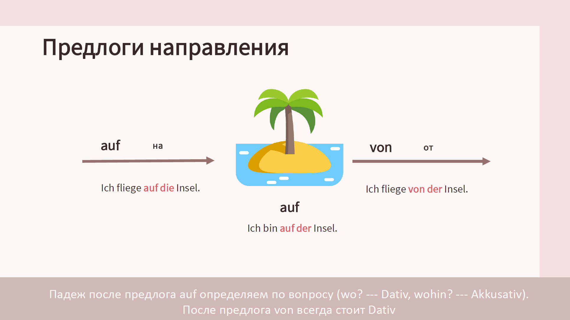 Предлоги направления с существительным