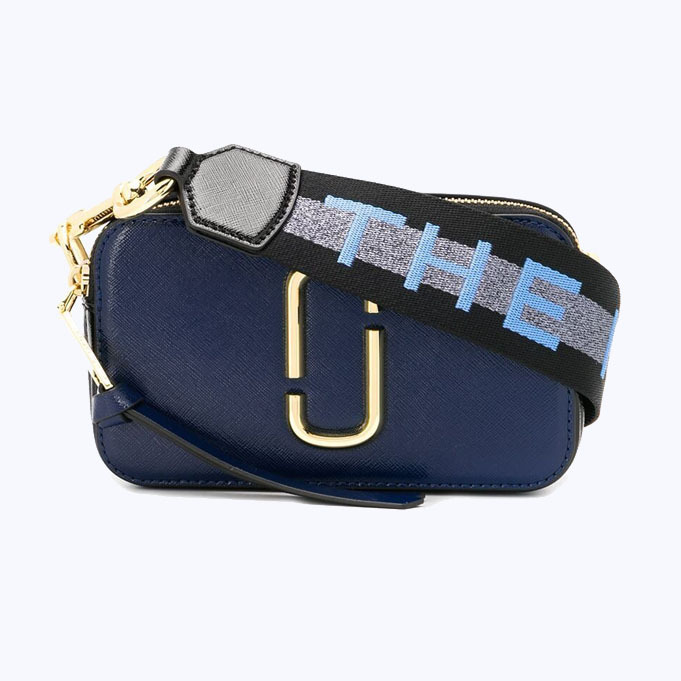 marc jacobs navy snapshot bag